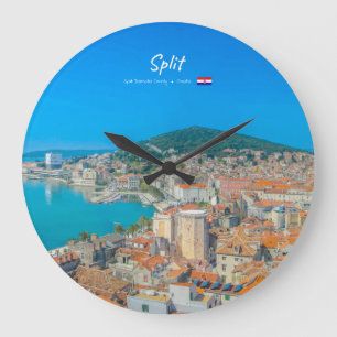 Split, Croatia - Coastal City Large Clock