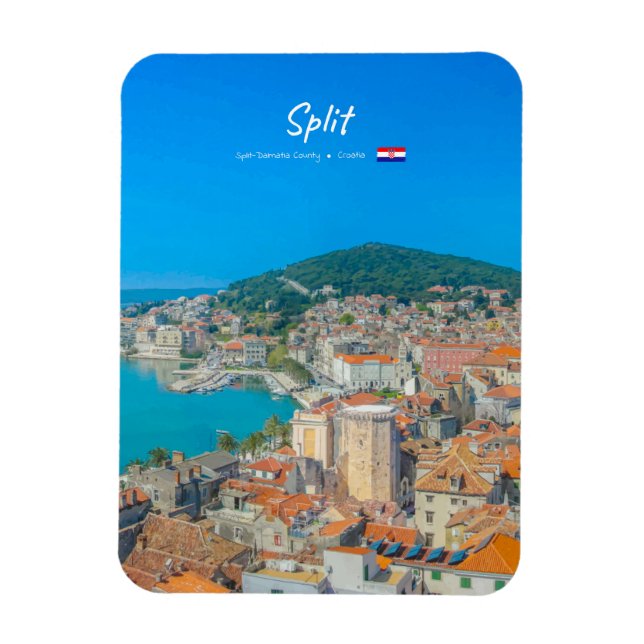 Split, Croatia - Coastal City Rounded Magnet (Vertical)