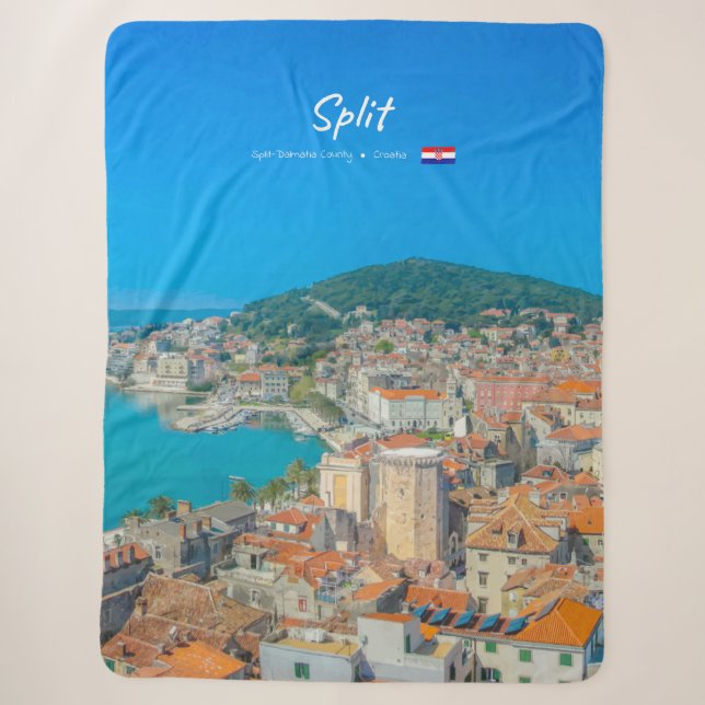 Split, Croatia - Coastal City Sherpa Blanket (Front)