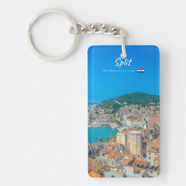 Split, Croatia - Coastal City Slim Key Ring (Front)
