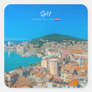 Split, Croatia - Coastal City Square Sticker