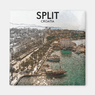 Split Croatia Coastal View Magnet