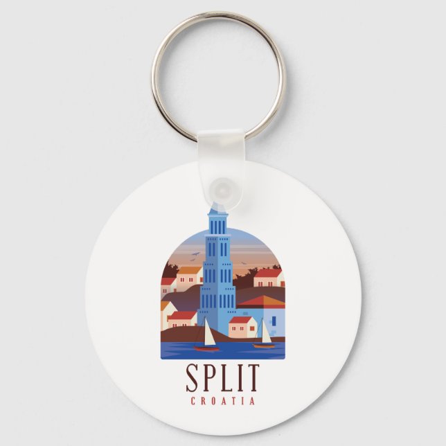 Split Croatia Dalmatia Vintage Key Ring (Front)