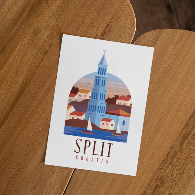 Split Croatia Dalmatia Vintage   Postcard (Split Croatia Dalmatia Vintage Postcard)