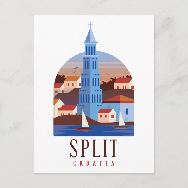 Split Croatia Dalmatia Vintage   Postcard (Front)