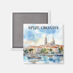 Split Croatia Dalmatia Watercolor Magnet