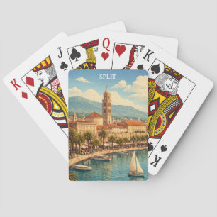 Split Croatia Vintage Adriatic Coast Playing Cards