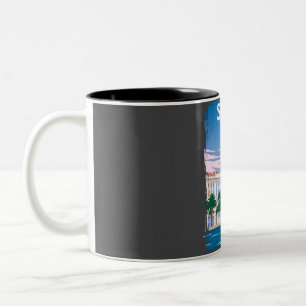 Split Croatia Vintage Minimal Retro Travel Poster Two-Tone Coffee Mug