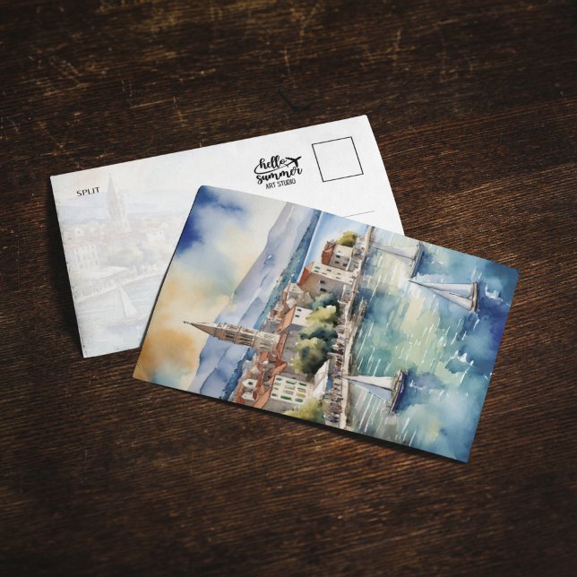 Split Croatia Watercolor Invitation (Creator Uploaded)