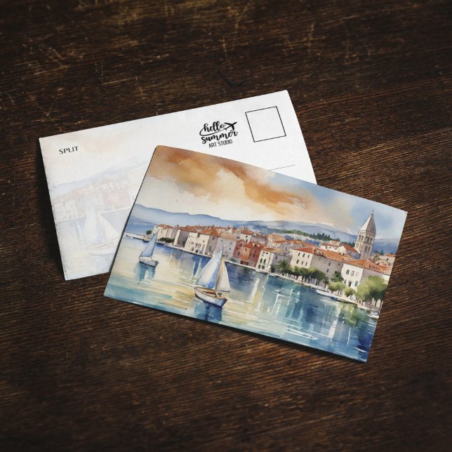 Split Croatia Watercolor Postcard (Creator Uploaded)