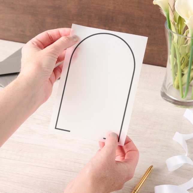Split Dark Grey SVG Frame Vellum Invitations (Handheld)