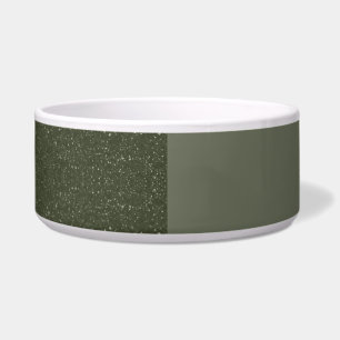 Split Design Moss Green Ceramic Pet Bowl - Custom