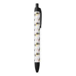 Split Geometric Triangle Pattern Black Ink Pen