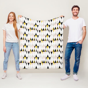 Split Geometric Triangle Pattern Fleece Blanket