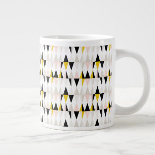 Split Geometric Triangle Pattern Large Coffee Mug