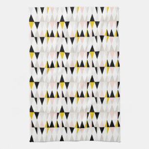 Split Geometric Triangle Pattern Tea Towel