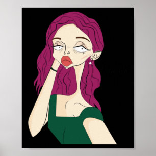 Split Girl Sticker  Poster
