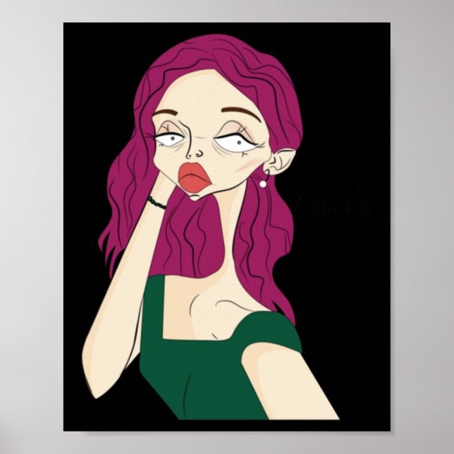 Split Girl Sticker  Poster (Front)