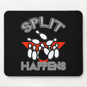 Split Happens Bowling Shirt Funny Spare Ball Team Mouse Pad