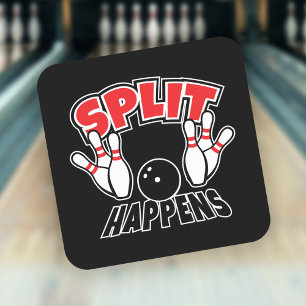 Split Happens Bowling Square Sticker
