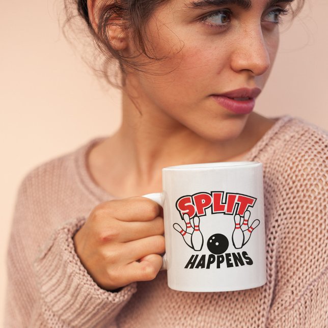 Split Happens Funny Bowling Coffee Mug (Creator Uploaded)