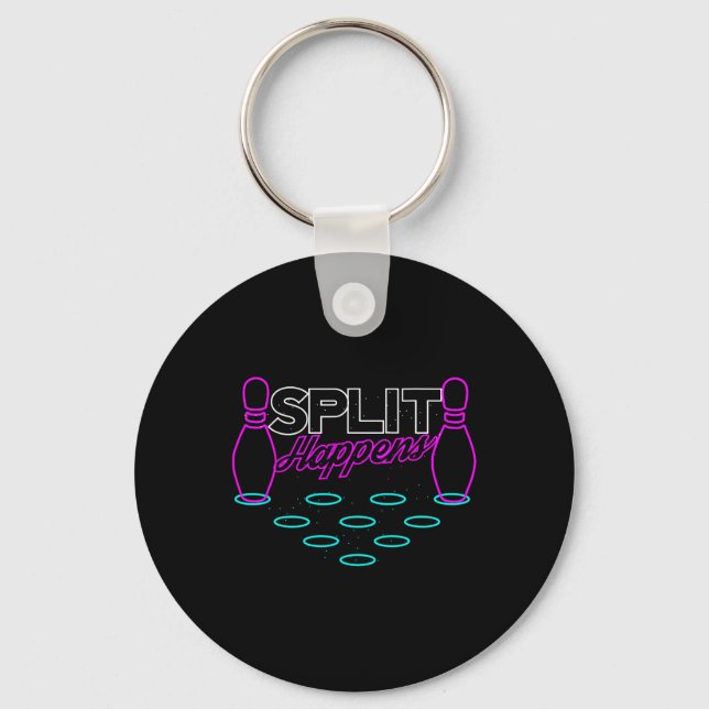 Split Happens Funny Bowling  Key Ring (Front)