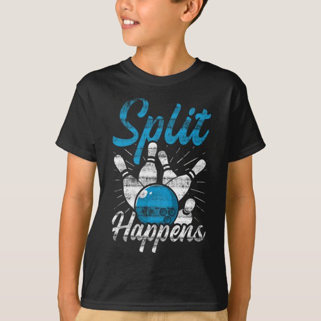 Split Happens Funny Bowling  T-Shirt (Front)