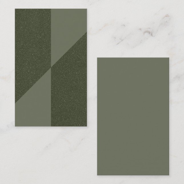 Split Modern Moss Green Business Card – Customise (Front/Back)