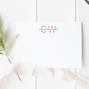 Split Monogram elegant formal note from red Card
