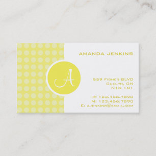 Split Monogram - Yellow Business Card