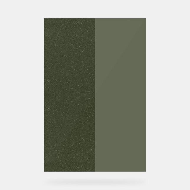 Split Moss Green Acrylic Display Sign – Customise (Front)
