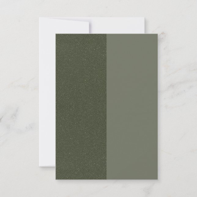 Split Moss Green Flat Note Card – Customisable (Front)
