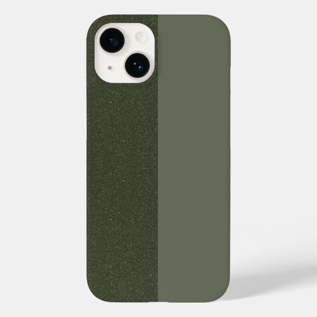 Split Moss Green iPhone 14 Case – Customisable (Back)