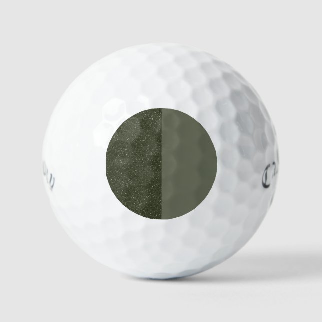 Split Moss Green Pattern Golf Ball – Customisable (Front)