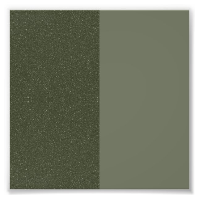 Split Moss Green Textured Square Poster (Custom) (Front)