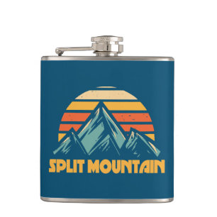 Split Mountain California Retro Turquoise Hip Flask