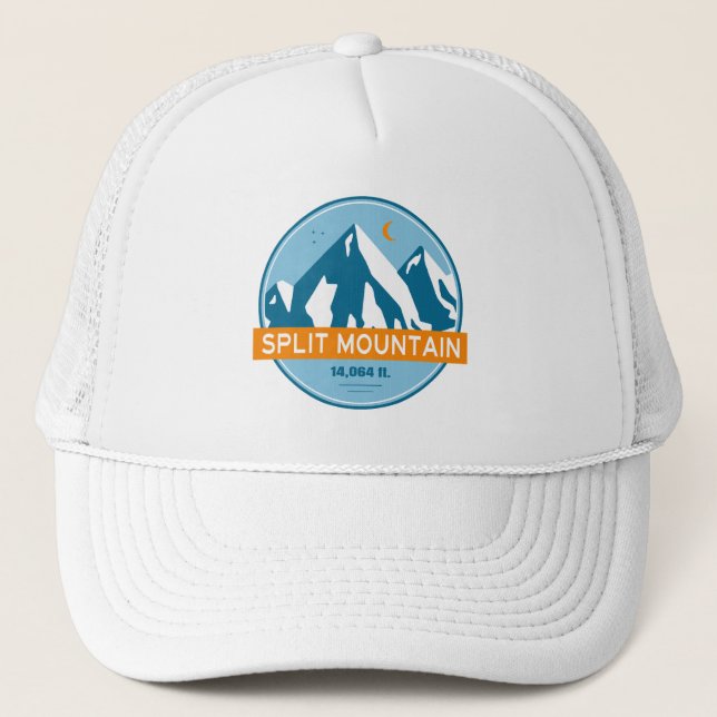 Split Mountain California Stars Moon Trucker Hat (Front)