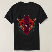 Split Oni Mask with Yin-Yang