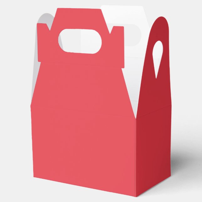 Split-Pattern Tomato Red Gable Favour Box (Custom) (Opened)