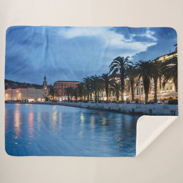 Split promenade in Croatia Sherpa Blanket (Front (Horizontal))