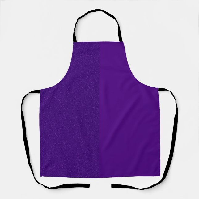 Split Purple Glitter Cooking Apron – Customisable (Front)