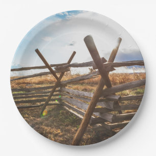 Split Rail Fence at Gettysburg Paper Plate