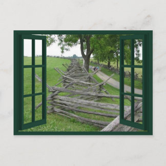 Split Rail Fence Scenic Window Postcard