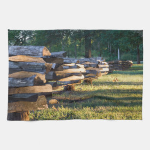 Split Rail Fence Tea Towel