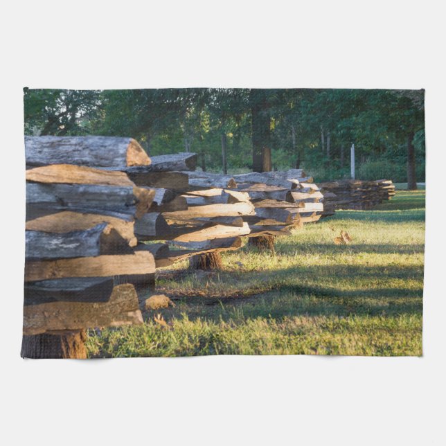 Split Rail Fence Tea Towel (Horizontal)