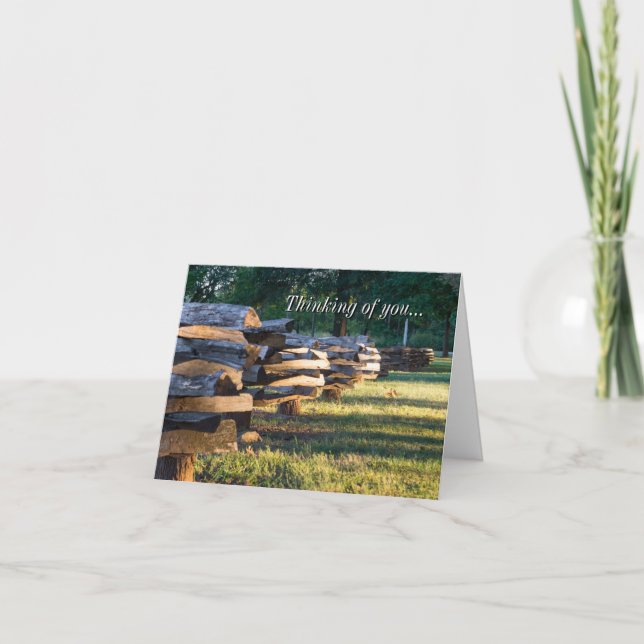 Split Rail Fence Thinking Of You Card (Front)