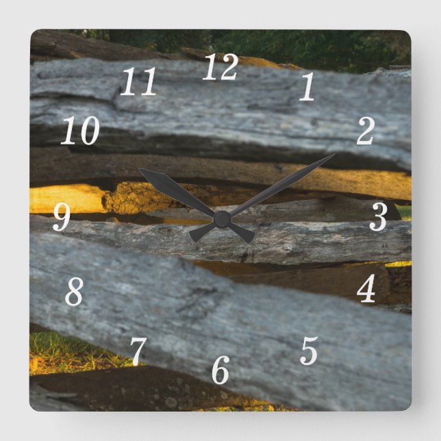 Split Rail Texture Wall Clock (Front)