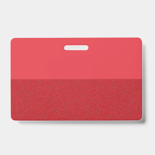 Split Red Custom Name Badge ID Tag (Front)