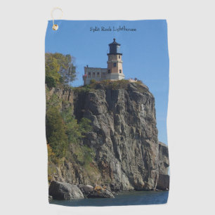 Split Rock Lighthouse from beach golf towel