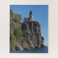 Split Rock Lighthouse from beach Jigsaw Puzzle